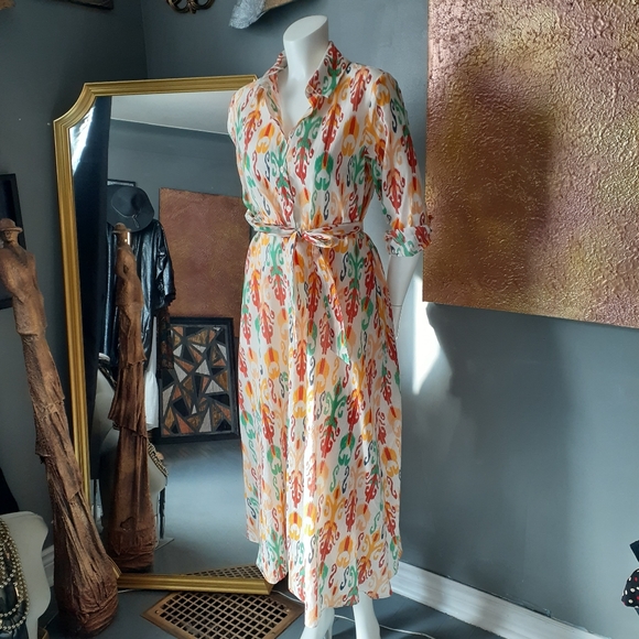 Zara 100% Cotton Midi Dress - Picture 2 of 15